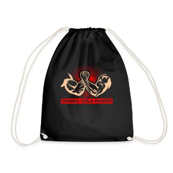 Arm wrestling arm wrestling sport arm wrestling fitness - Drawstring Bag - black - Front