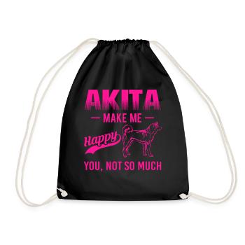 Akita Make Me Happy You Not So Much mag - Drawstring Bag - black - Front