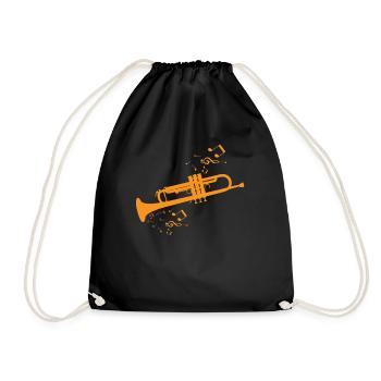 Wind instrument - Drawstring Bag - black - Front