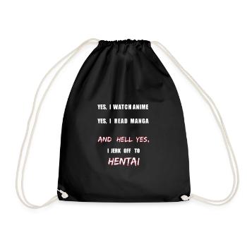 Hentai Anime Manga Otaku Japan - Drawstring Bag - black - Front