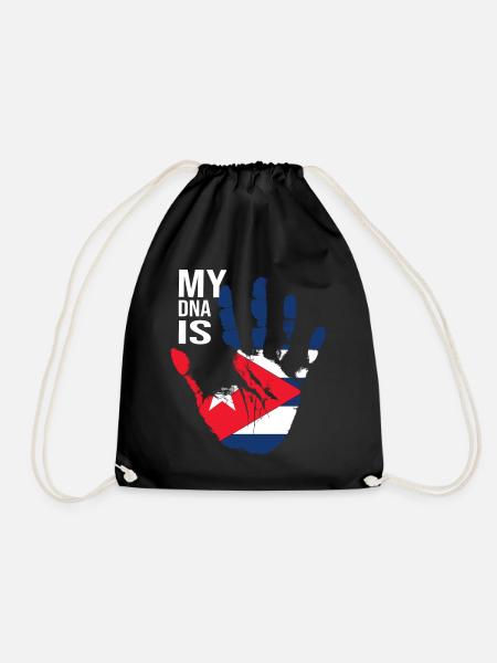 My DNA Is Cuban, Cool Cuba Flag, Cuba Love, Cuba - Drawstring Bag - black