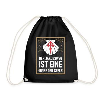 JAKOBSWEG JAKOBSMUSCHEL MIT PILGERSPRUCH T-SHIRT - Turnbeutel - Schwarz - Vorne