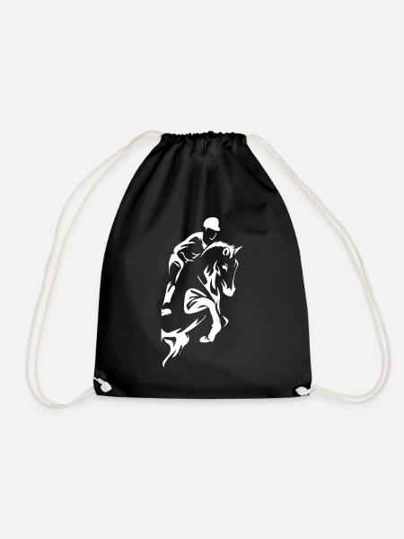 Cadeau de spectacle équestre de saut d'obstacles - Sac de sport léger - noir