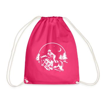 Pferdesport Springreiten Reitturnier - Turnbeutel - Fuchsia - Vorne