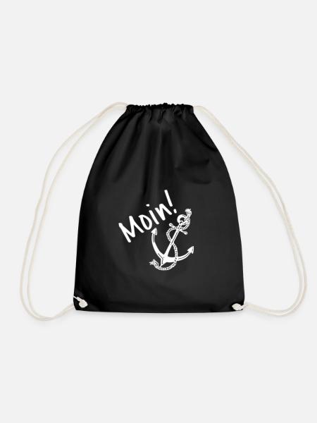 Moin Anker Nautik Design - Turnbeutel - Schwarz