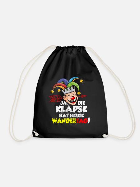 Karneval Fasching Verrückt Lustig - Turnbeutel - Schwarz