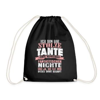 Stolze Tante - Turnbeutel - Schwarz - Vorne
