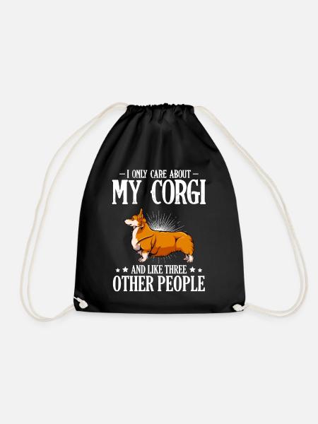 Welsh Corgi - Turnbeutel - Schwarz