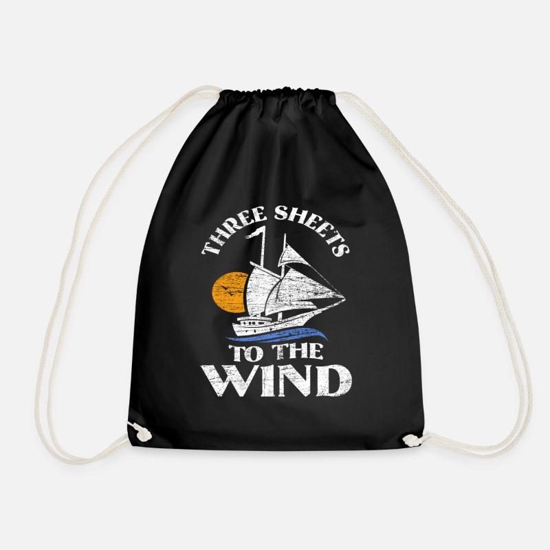 Sailing sail - Drawstring Bag - black