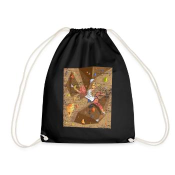 Climbing climbing wall - Drawstring Bag - black - Front