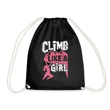 Climbing girl - Drawstring Bag - black - Front