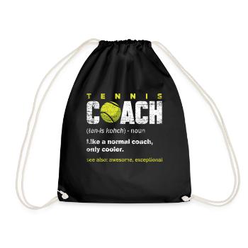 Tennis coach - Drawstring Bag - black - Front