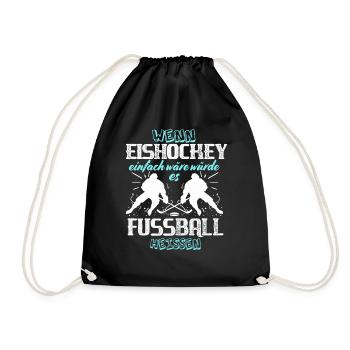 Lustiges Eishockey Shirt für die Eishockey Saison - Turnbeutel - Schwarz - Vorne