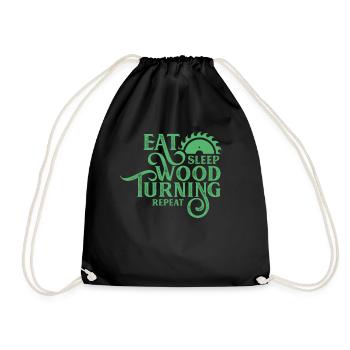 Turning wood Turning wood Turning wood - Drawstring Bag - black - Front