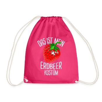 Karneval Erdbeere Kostüm - Turnbeutel - Fuchsia - Vorne