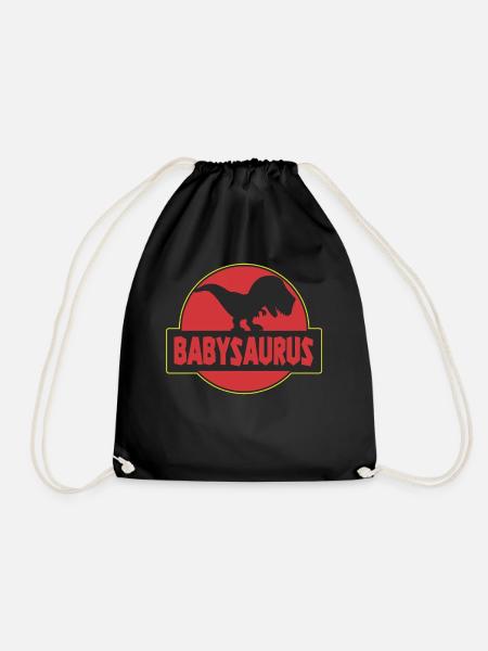 Babysaurus Dinosaurier Trex Dino - Turnbeutel - Schwarz