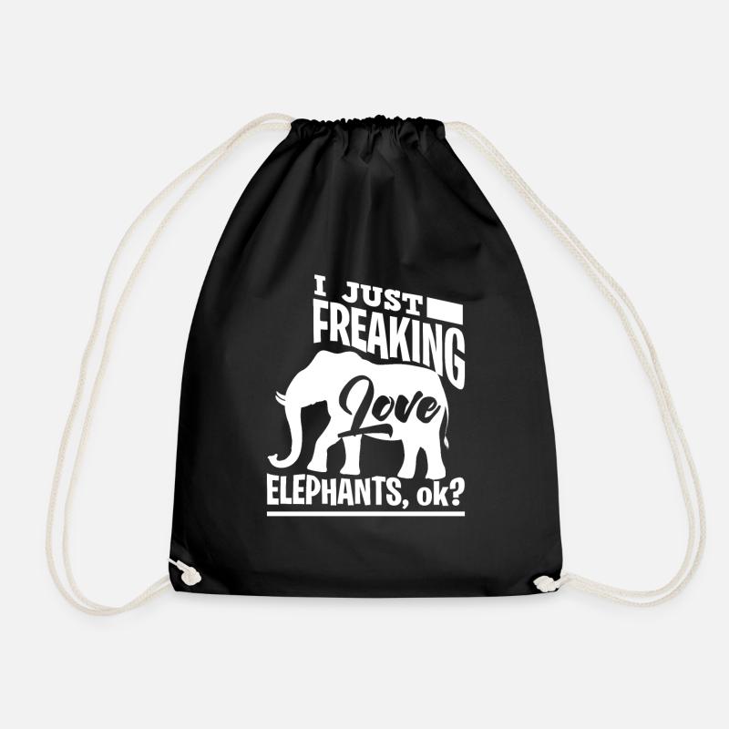 Elefant - Turnbeutel - Schwarz