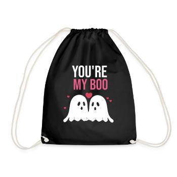 Valentines day gift ghosts ghost lovers - Drawstring Bag - black - Front