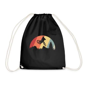 Mountain bike retro - Drawstring Bag - black - Front