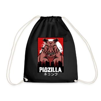 Pigzilla Stadtkaiju - Turnbeutel - Schwarz - Vorne