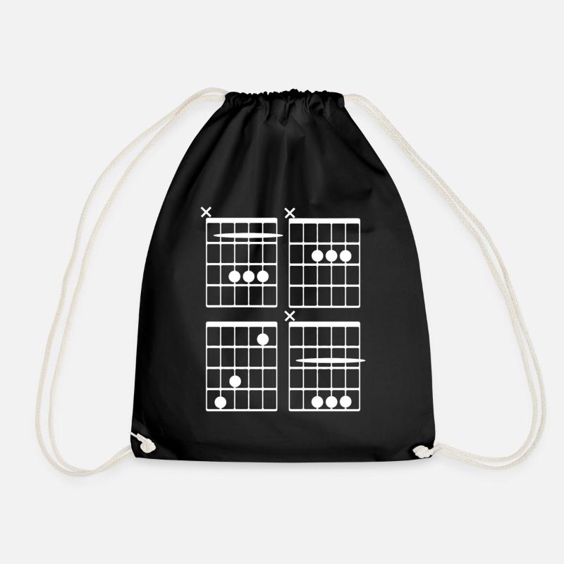 BACH als Dur Akkorde Tabs Gitarre (weiss) - Turnbeutel - Schwarz