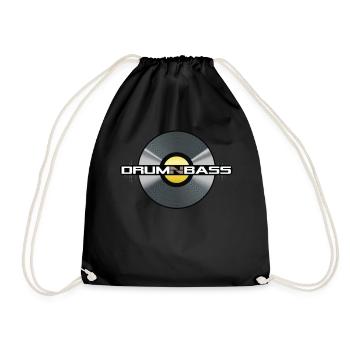 Drum N Bass Vynil DNB and Bass gift - Drawstring Bag - black - Front