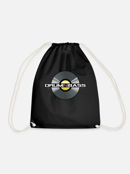 Drum N Bass Vynil DNB and Bass gift - Drawstring Bag - black