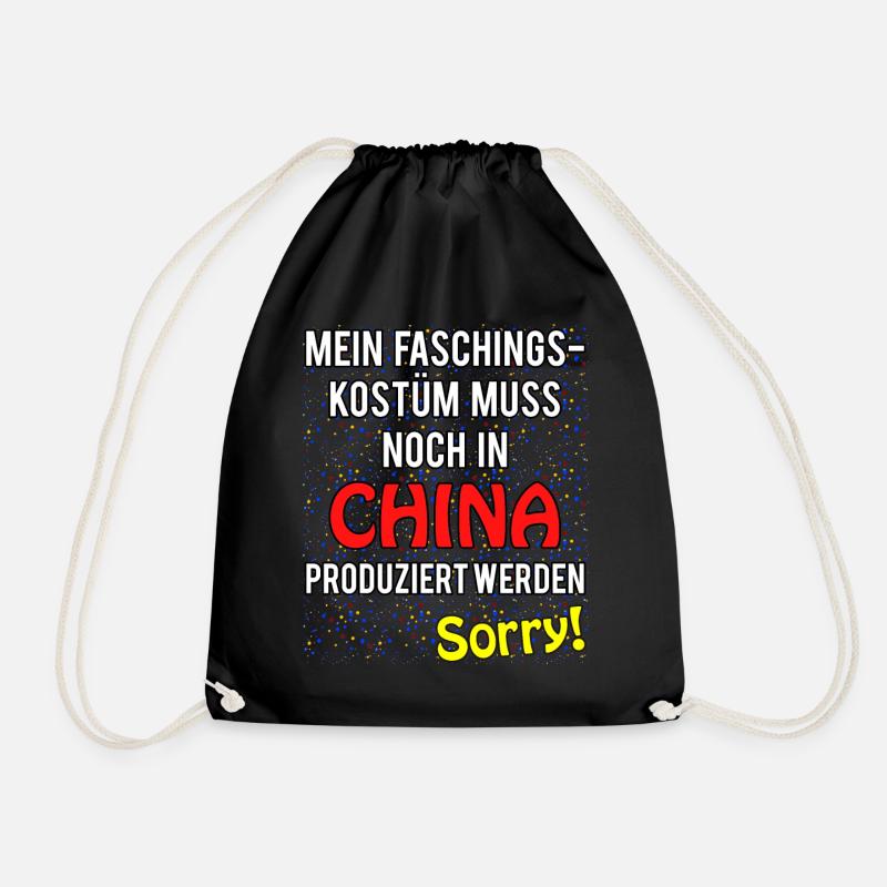 Fasching Kostüm Spruch Lustig Damen Herren Kinder - Turnbeutel - Schwarz