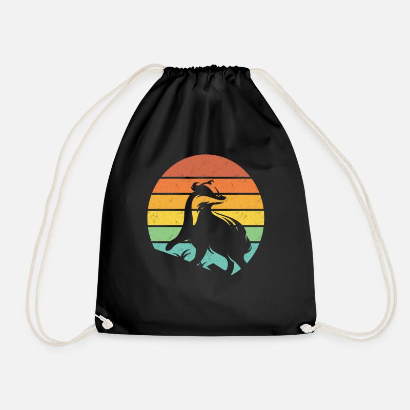 Honigdachs Retro Geschenk - Turnbeutel - Schwarz