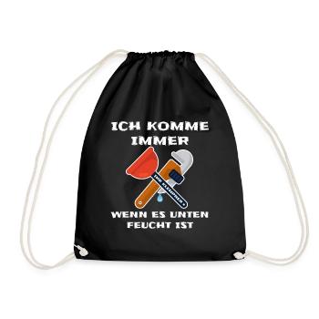 Lustiger Klempner Sprüche Handwerk Berufe Geschenk - Turnbeutel - Schwarz - Vorne