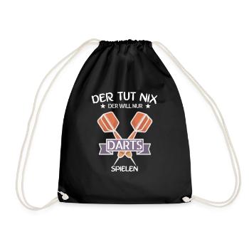 Der tut nix der will nur darts spielen Dartspieler - Turnbeutel - Schwarz - Vorne