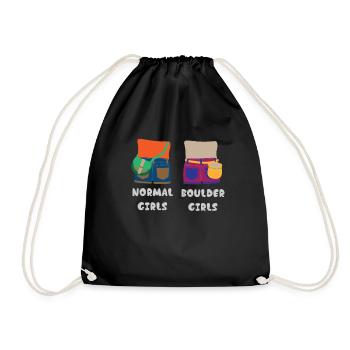 Normal Girls Boulder Girls climbing climbing hall - Drawstring Bag - black - Front