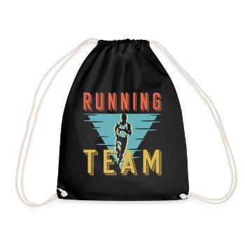 Retro Running Team Sprint Club Graphic - Drawstring Bag - black - Front