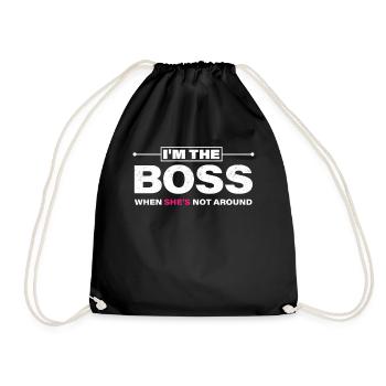 Man woman funny saying - Drawstring Bag - black - Front
