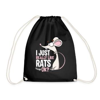 Rats favorite animal - Drawstring Bag - black - Front