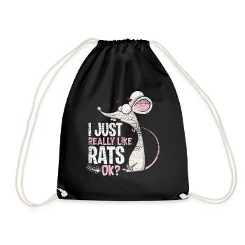 Ratte Liebe - Turnbeutel - Schwarz - Vorne