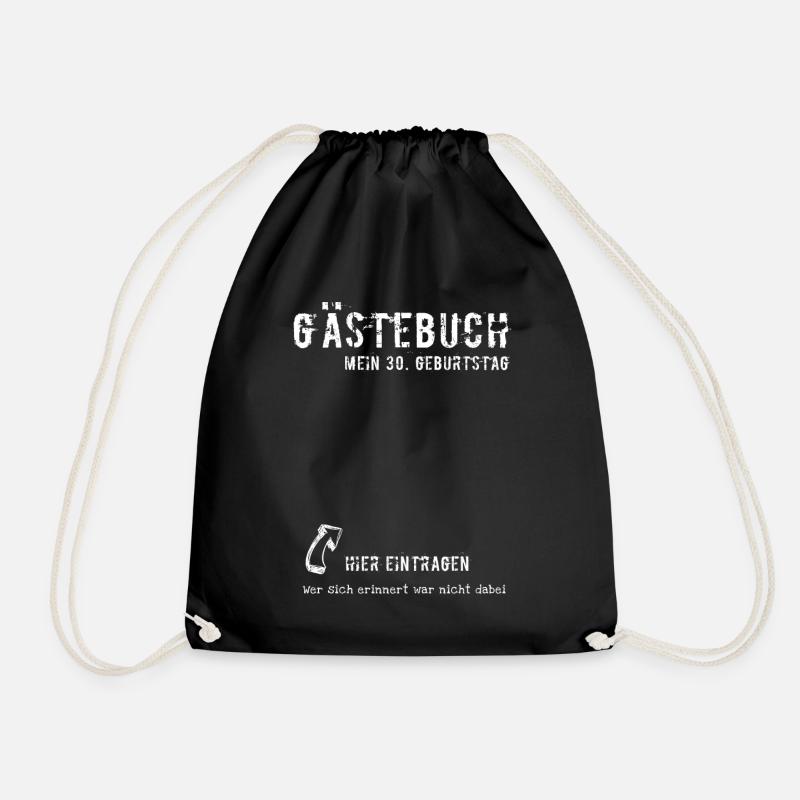 30 Geburtstag Gästeliste - Turnbeutel - Schwarz