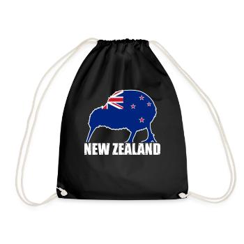 Drapeau de la Nouvelle-Zélande - Kiwi Oiseau - Sac de sport léger - noir - Devant