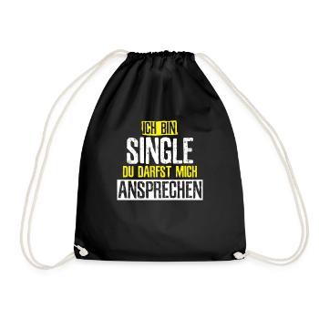 Dating Freiheit Küssen Single - Turnbeutel - Schwarz - Vorne