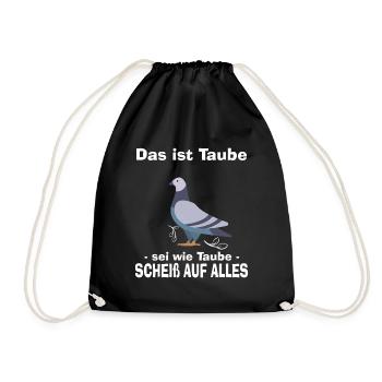 Tauben - Turnbeutel - Schwarz - Vorne