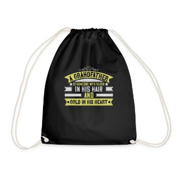 Grandfather - Drawstring Bag - black - Front