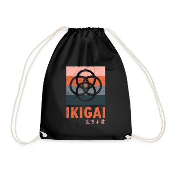 Ikigai vintage - Drawstring Bag - black - Front