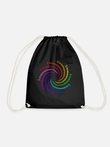 Pi Day Spiral Pi Colorful Math Teacher Student - Drawstring Bag - black