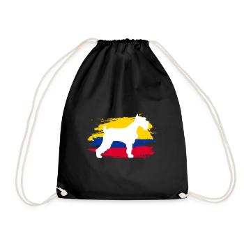 Drapeau de la Colombie et art animalier chien cadeaux - Sac de sport léger - noir - Devant