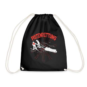 Pistenrettung Geschenk Shirt - Turnbeutel - Schwarz - Vorne