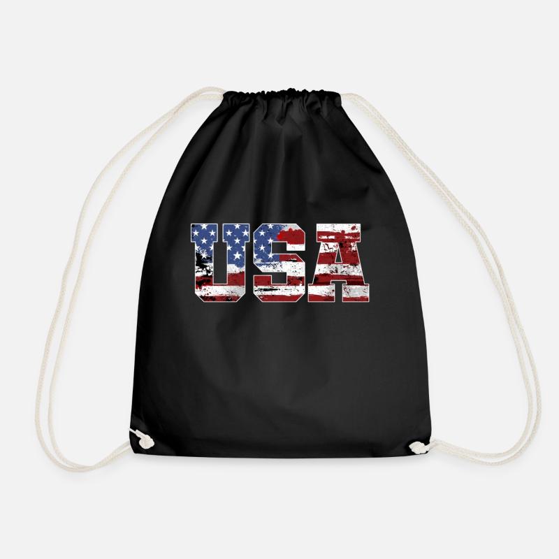 USA drapeau américain - Sac de sport léger - noir