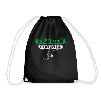 Cooles Frauenfußball Motiv - Turnbeutel - Schwarz - Vorne