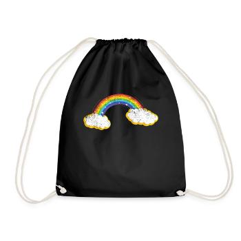 Regenbogen - Turnbeutel - Schwarz - Vorne
