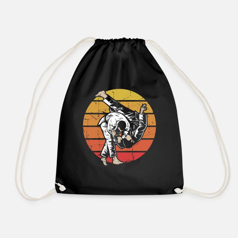 Judo martial artist - Drawstring Bag - black