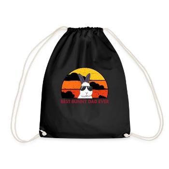 Best Bunny Dad Ever Rabbit Dad Bunny Dad - Drawstring Bag - black - Front